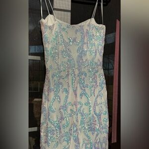 Lovely Day Party/Wedding/Bridal/Bachelorette White Sequin Mini Dress